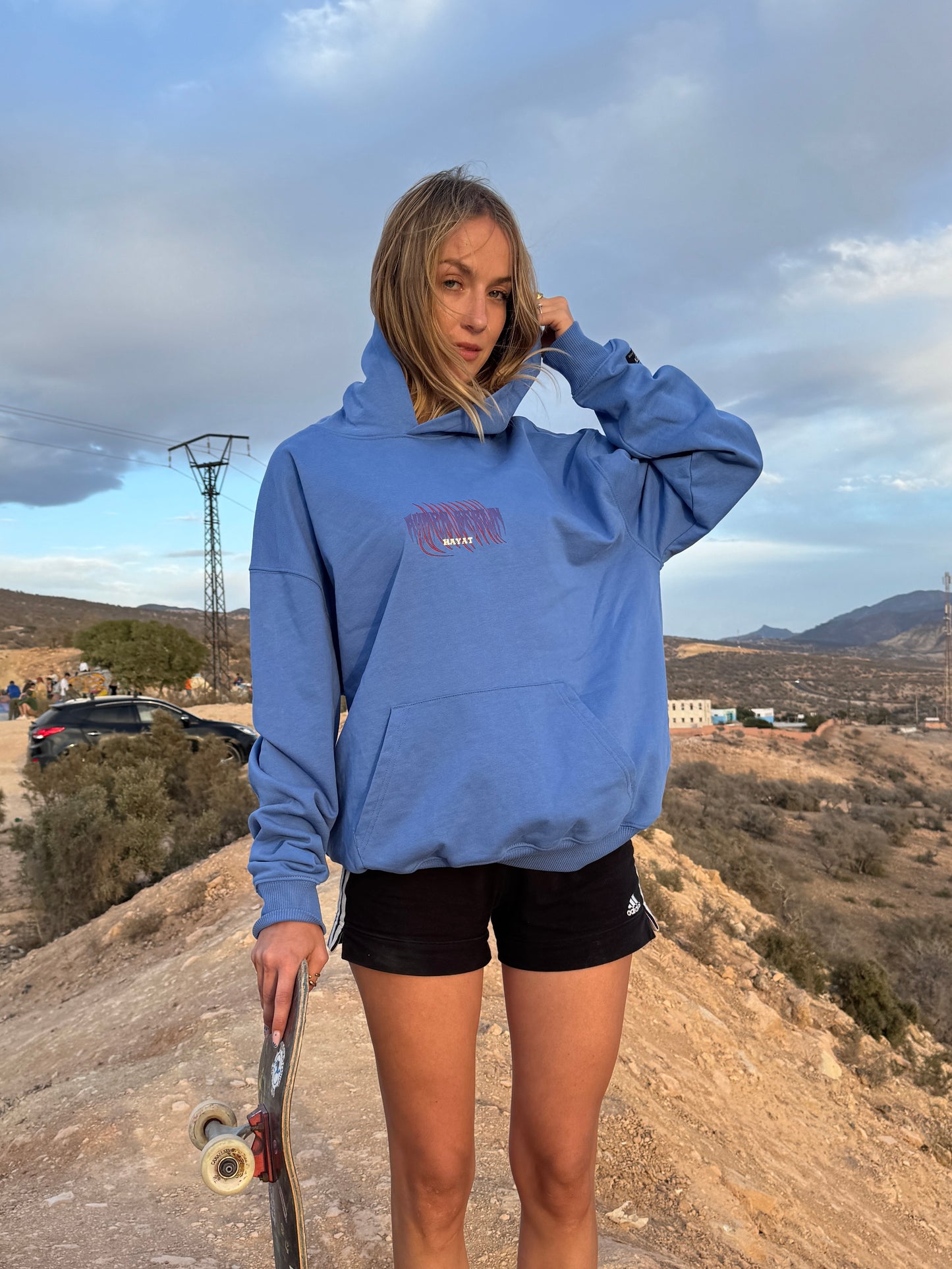 Hayat Heavy Hoodie - Sky Blue